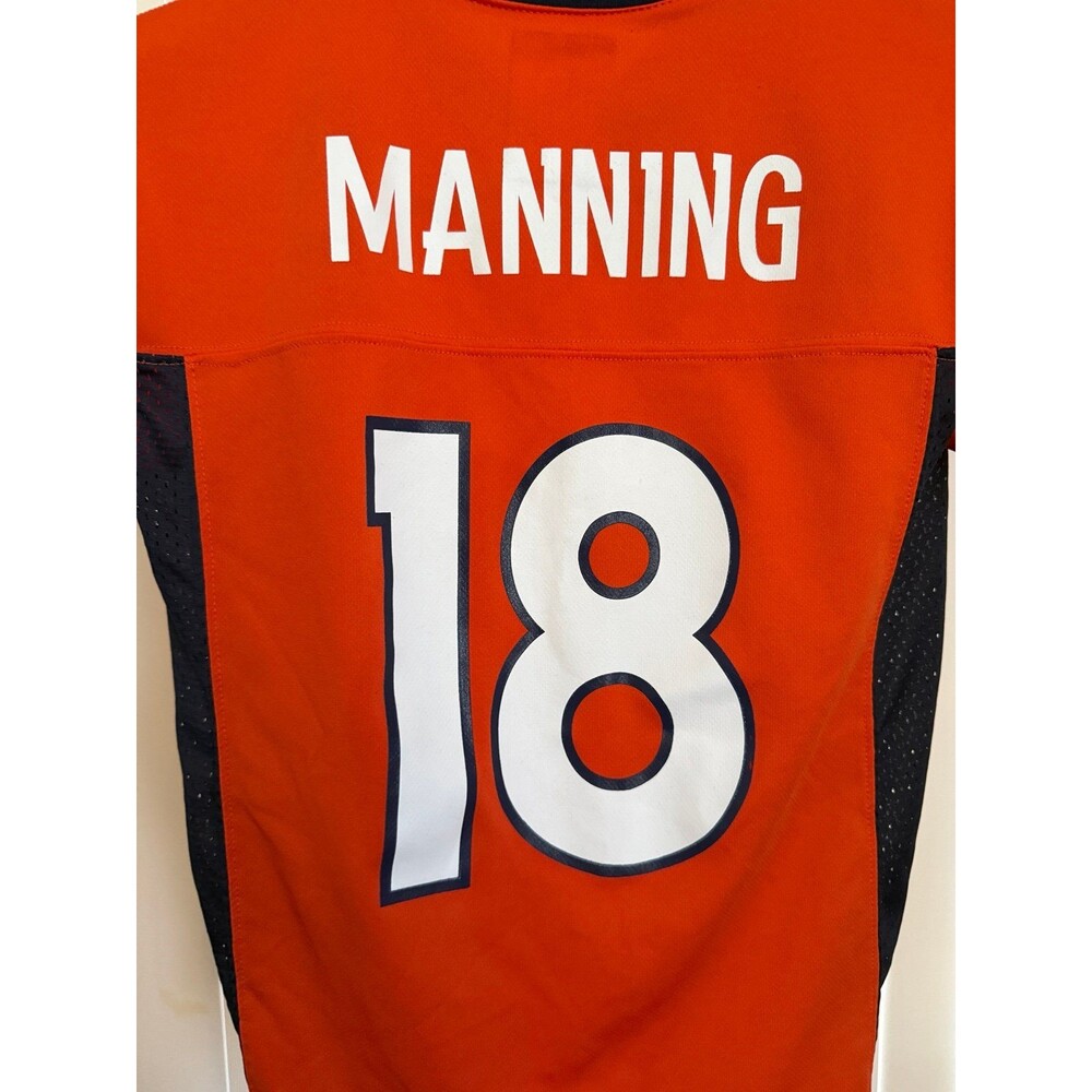 Youth Denver Broncos Peyton Manning NFL Jersey Orange Navy Size S *Read* - Picture 6 of 9